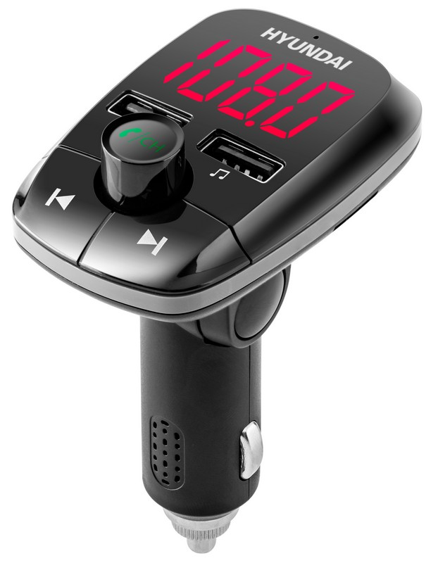 Hyundai FM transmitter
Bluetooth 5.0, USB input, microSD slot, USB charging output up to 2.4 A, support for MP3, WMA, WAW, APE formats