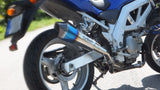 ExTech Blue Power SST hangtompító közelről, Suzuki SV650 tuning kipufogó vég