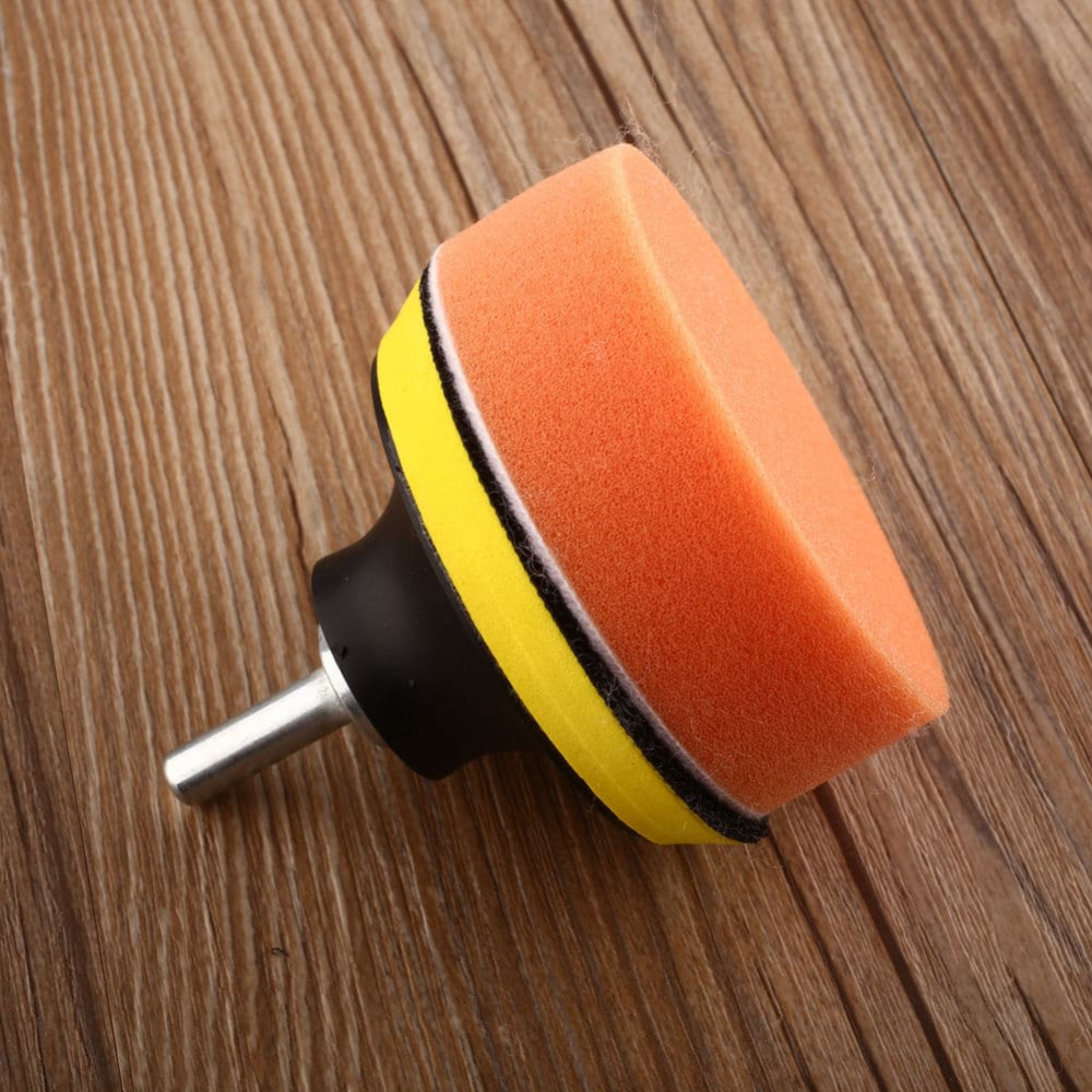 The polishing set can be attached to a drill