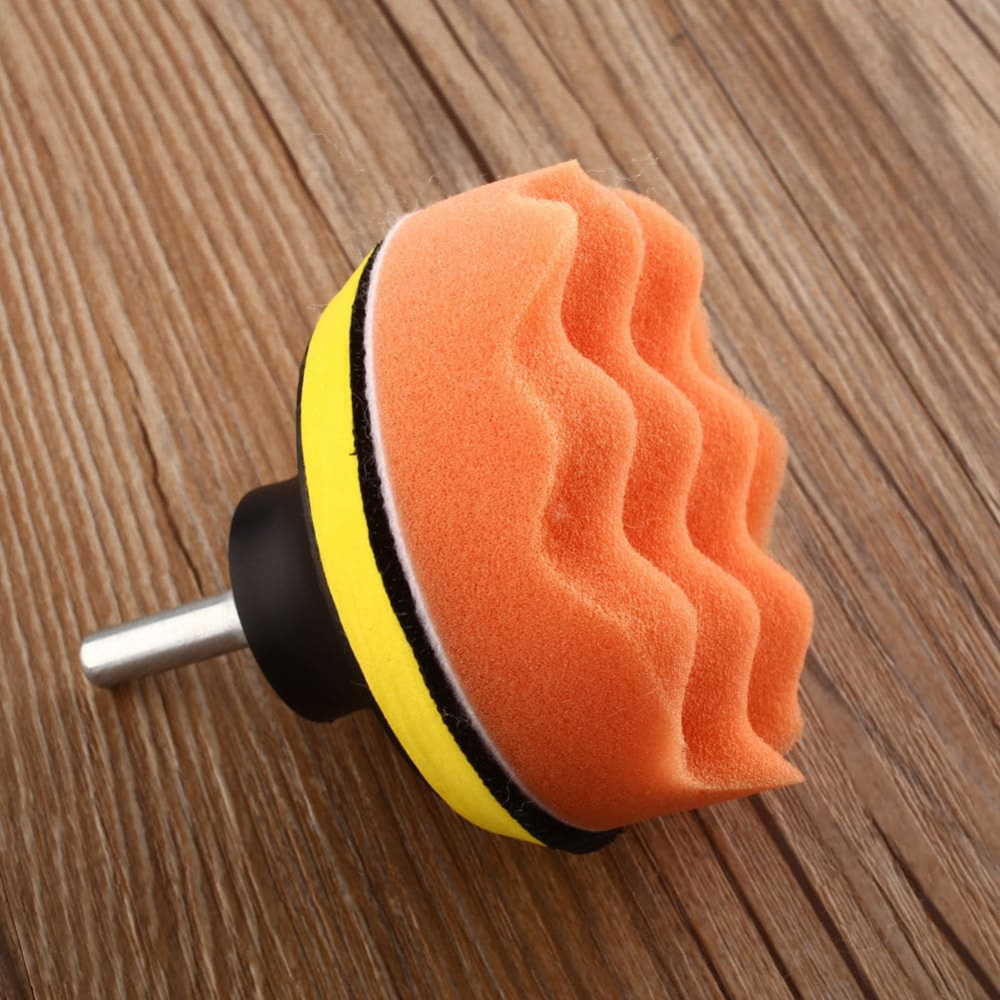 The polishing set can be attached to a drill