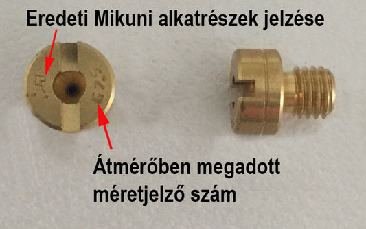 Mikuni hengeres fejű főfúvóka nagy átmérő