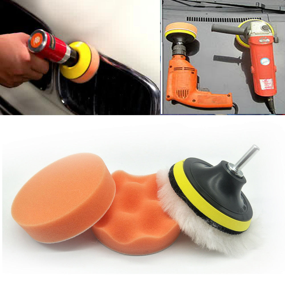 The polishing set can be attached to a drill
