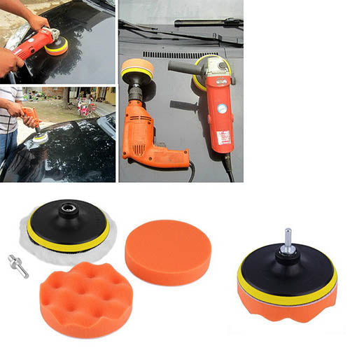 The polishing set can be attached to a drill